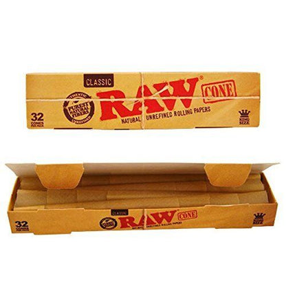 RAW klassískir keilupappírar – 32 stk / RAW Classic Pre-Rolled Cones – 32 pcs